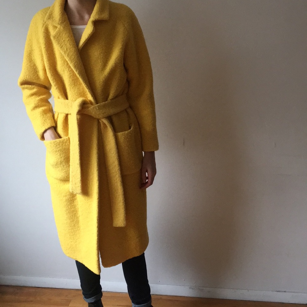 GANNI Yellow Wool Coat